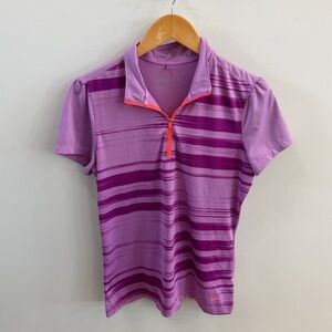 Nike Women’s Lavender & Magenta Striped Golf Tee – Size Medium